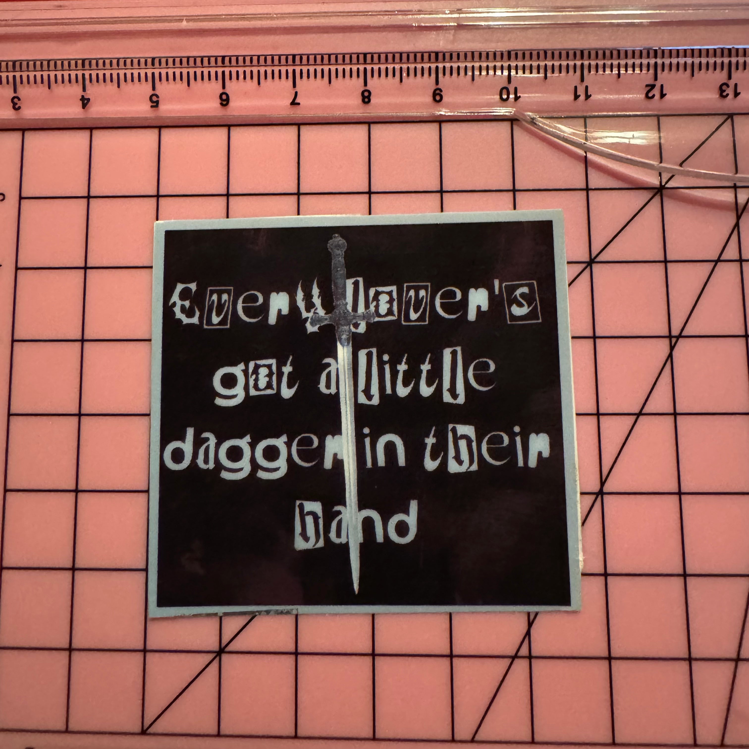 fall out boy everyones got a little dagger in their hand love from the other side sticker