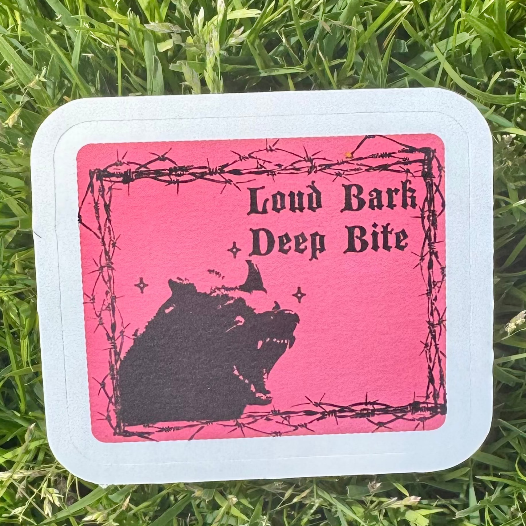 loud bark deep bite mannequin pussy sticker